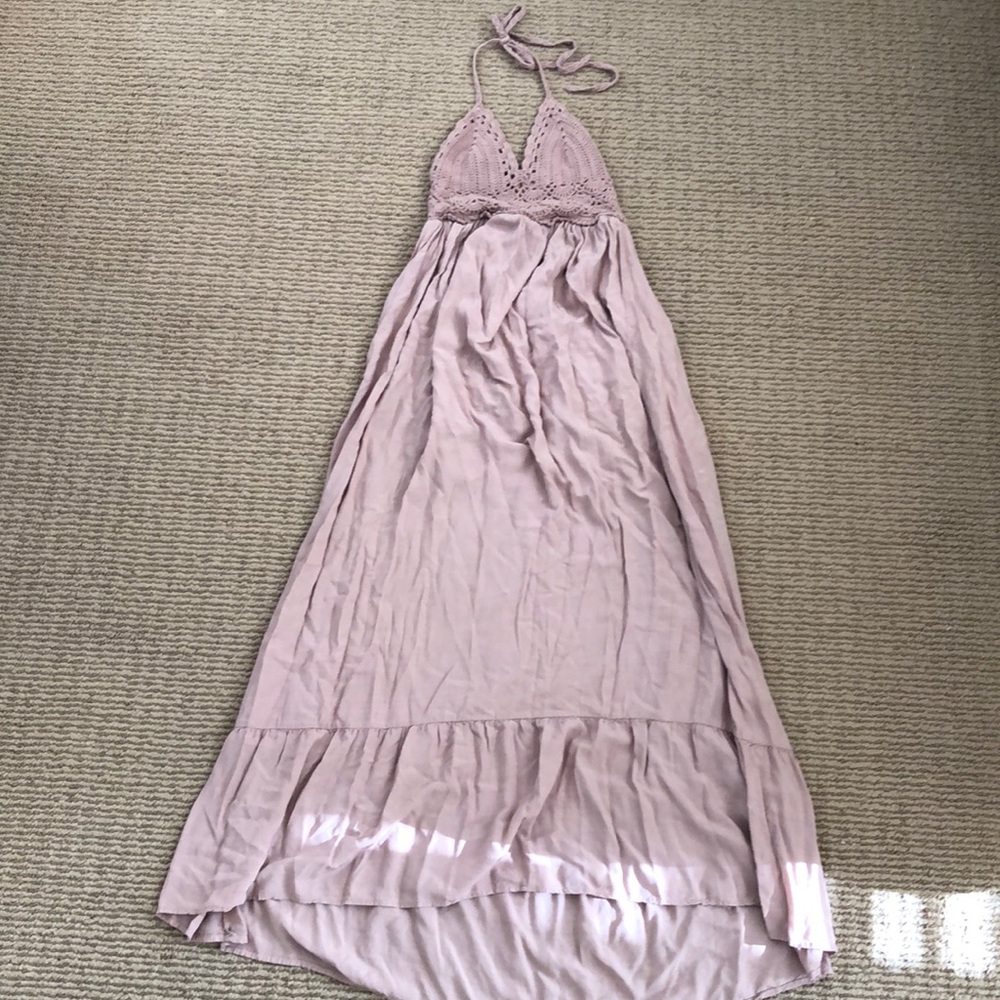 Mauve halter maxi dress